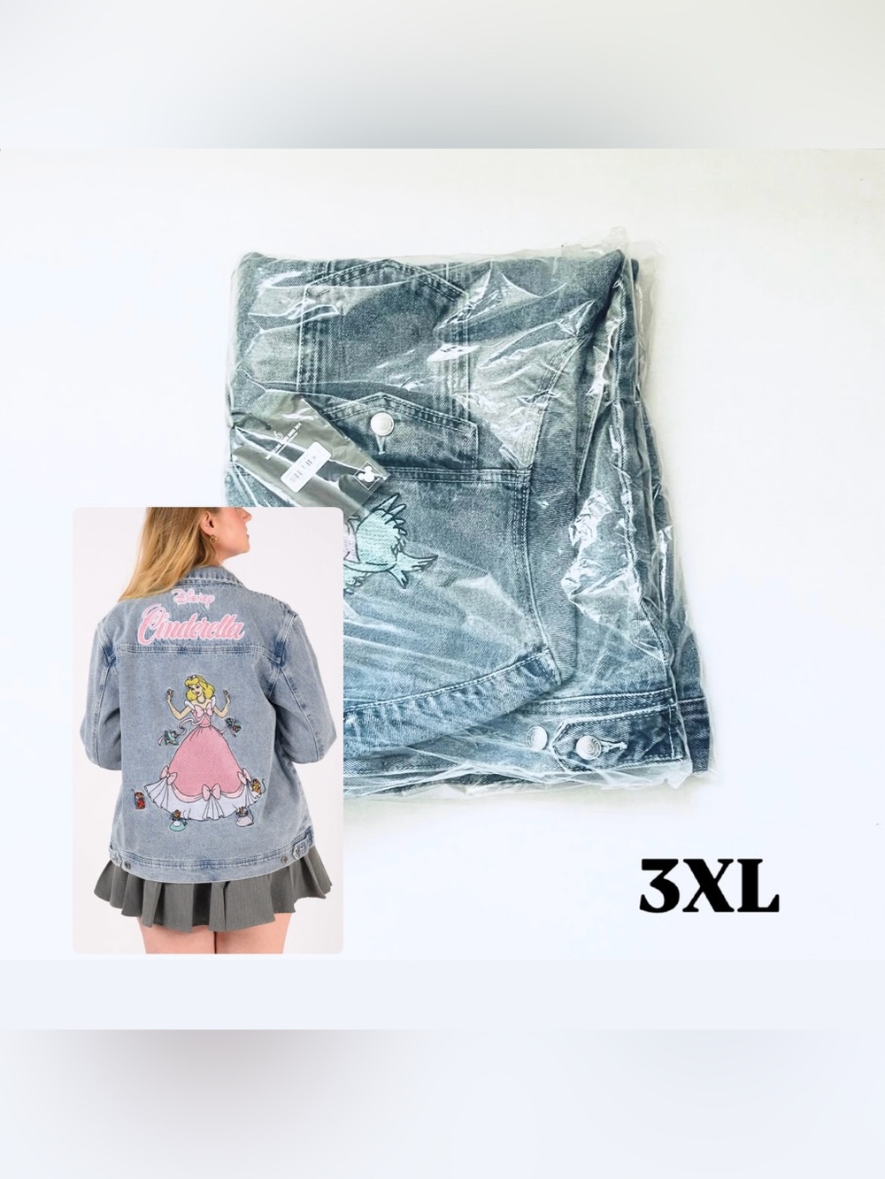 Cakeworthy Disney Cinderella Denim Jacket Unisex Size 3XL